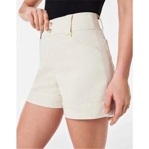 SPANX Stretch Twill Trouser Shorts - Eggshell XL